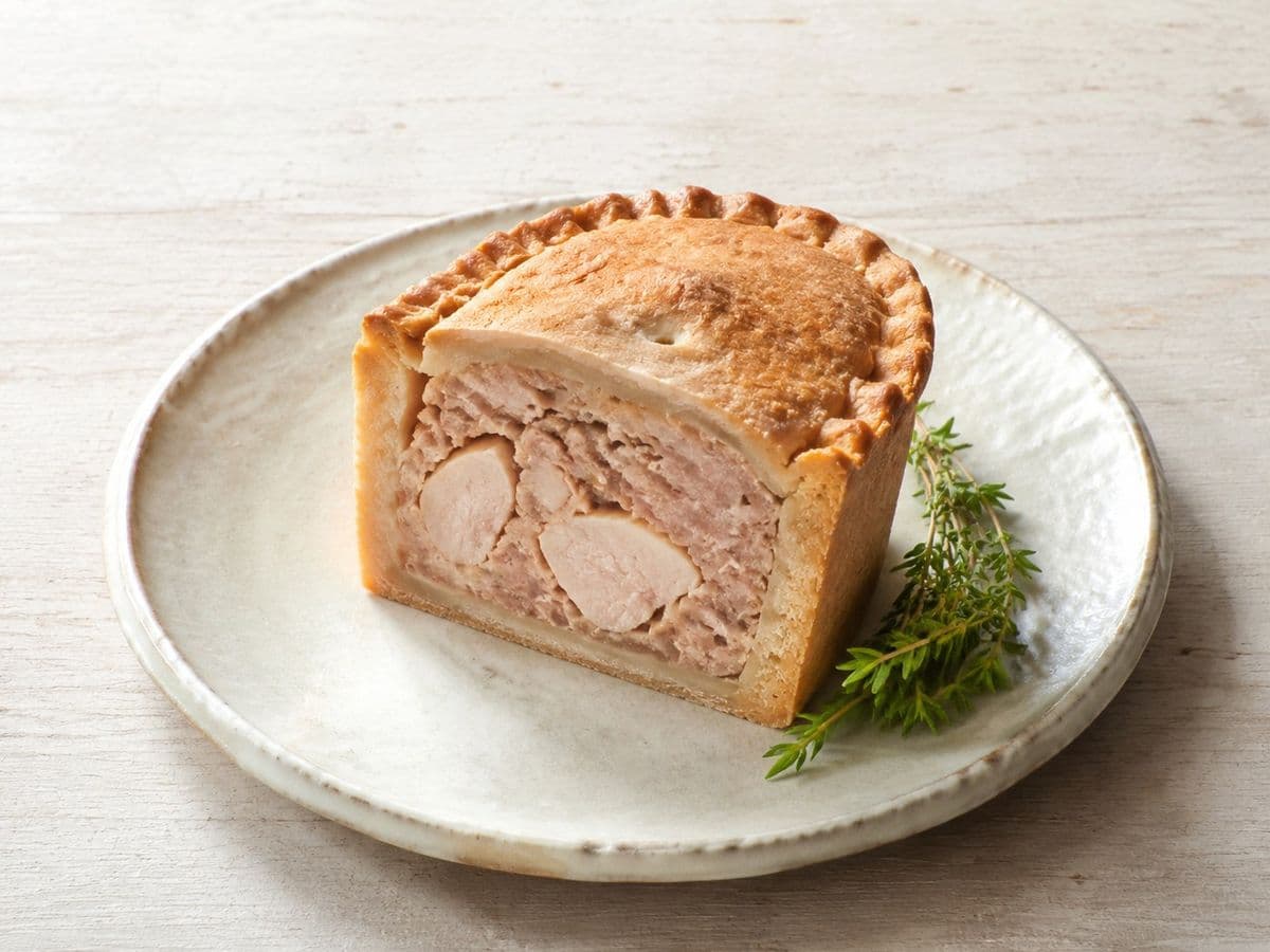 Pork Pie, plated as one serving.