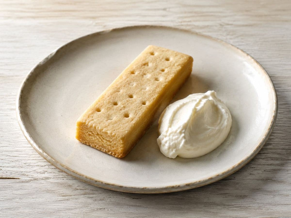 Shortbread, plated as one serving.