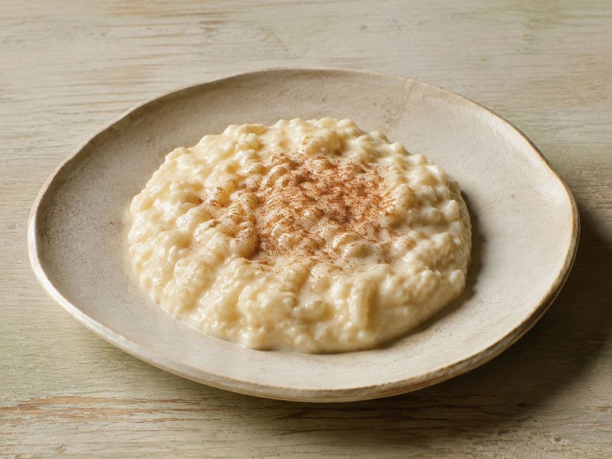 Rice Pudding, plated as one serving.