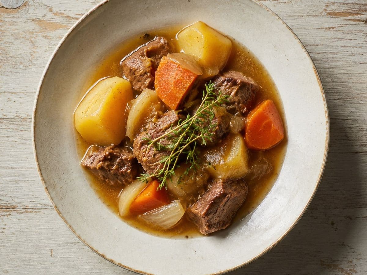Scouse, plated as one serving.
