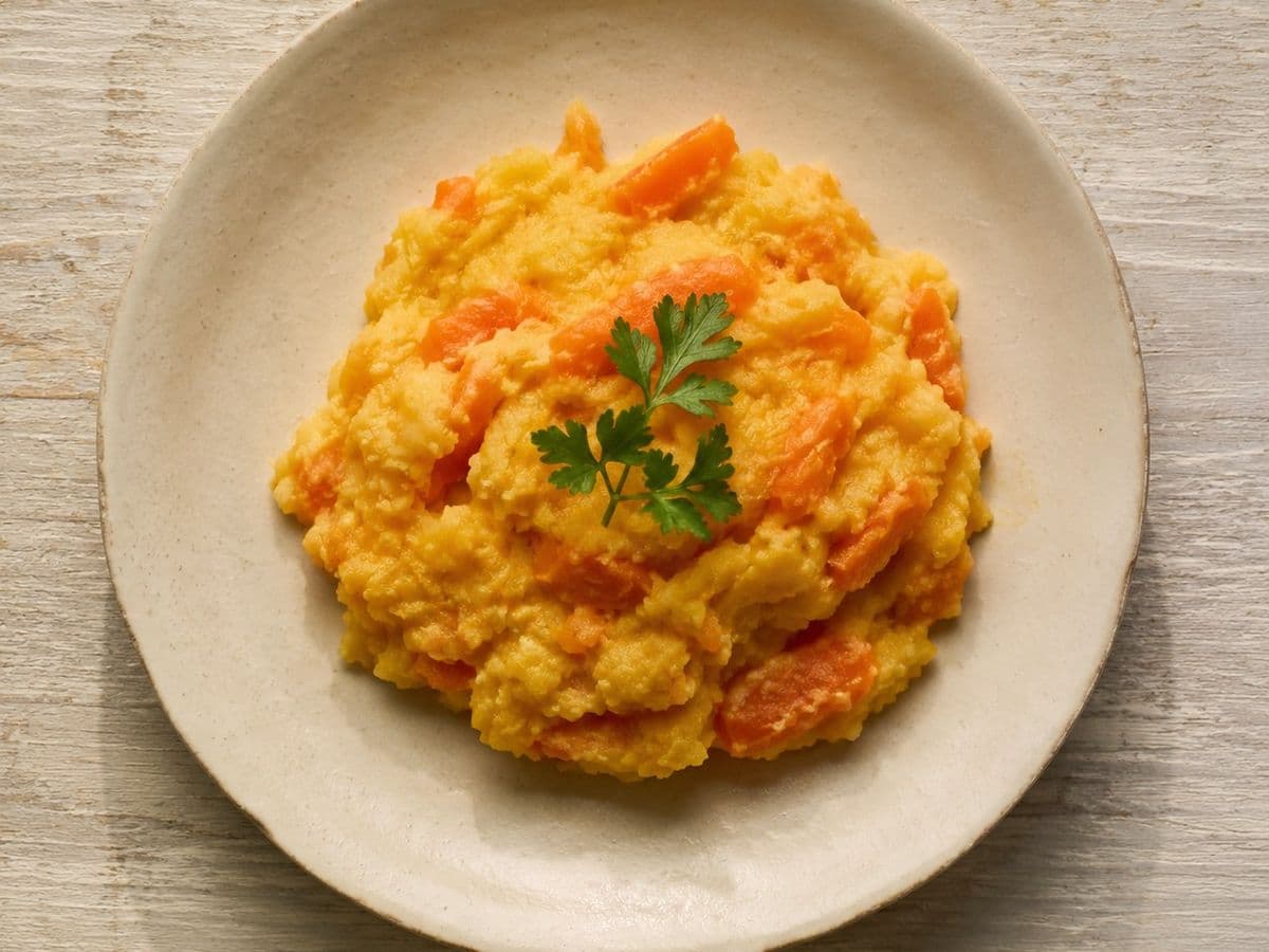 Swede mash, plated as one serving.