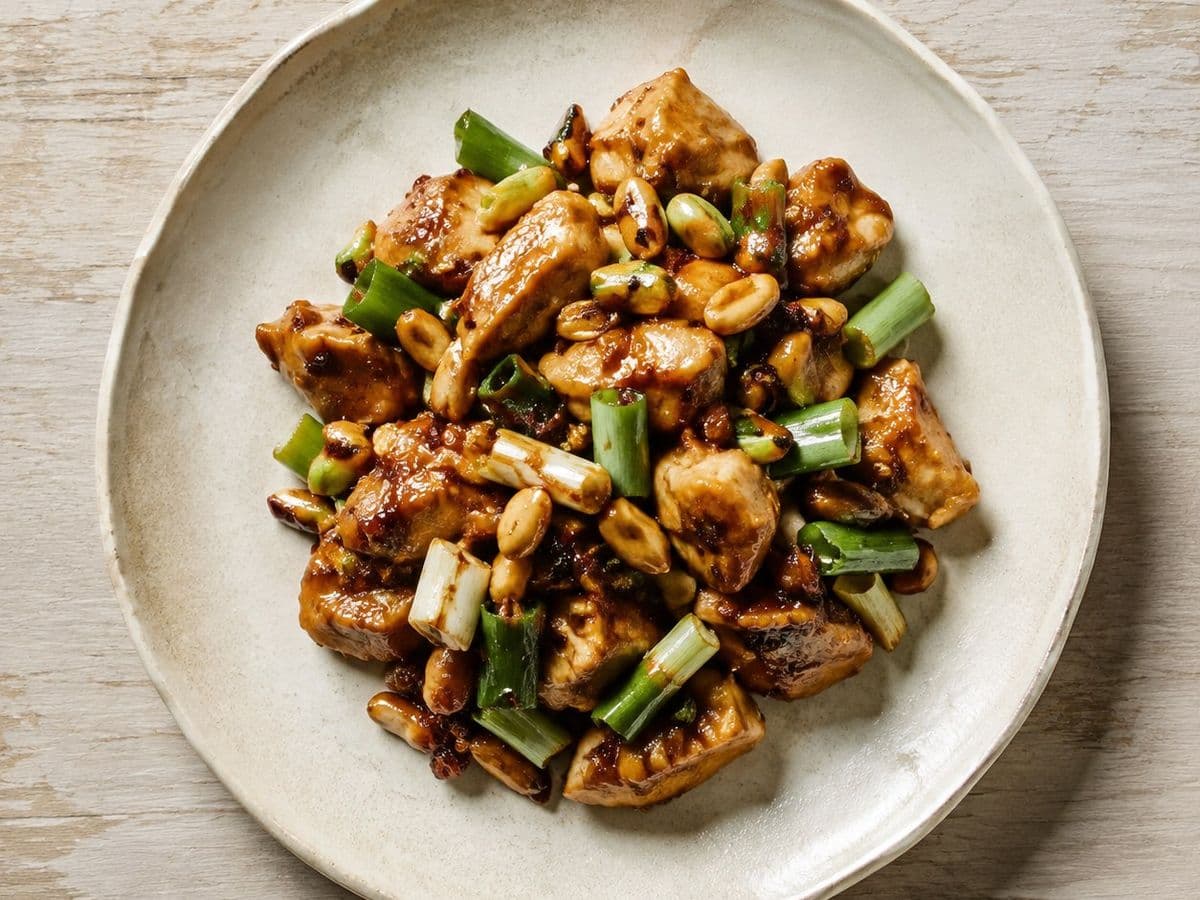 Kung Pao Chicken, plated as one serving.