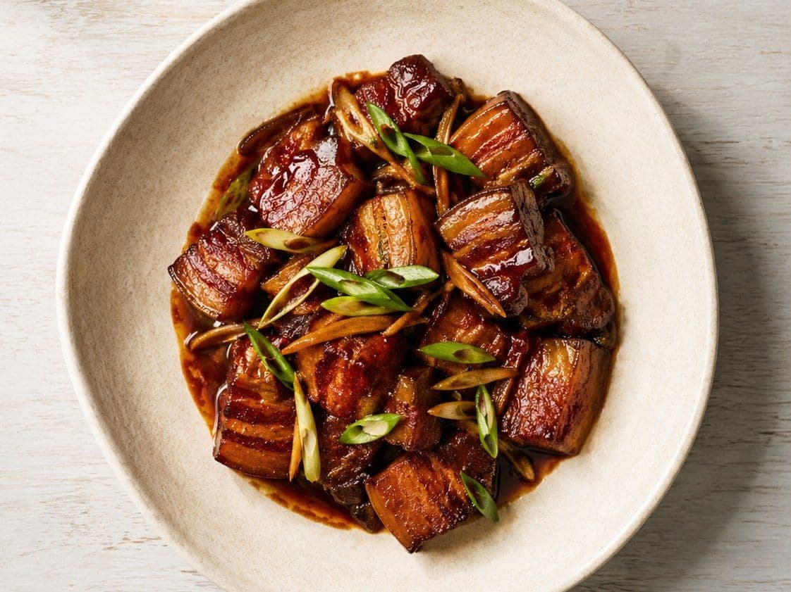 Hong Shao Rou, plated as one serving.