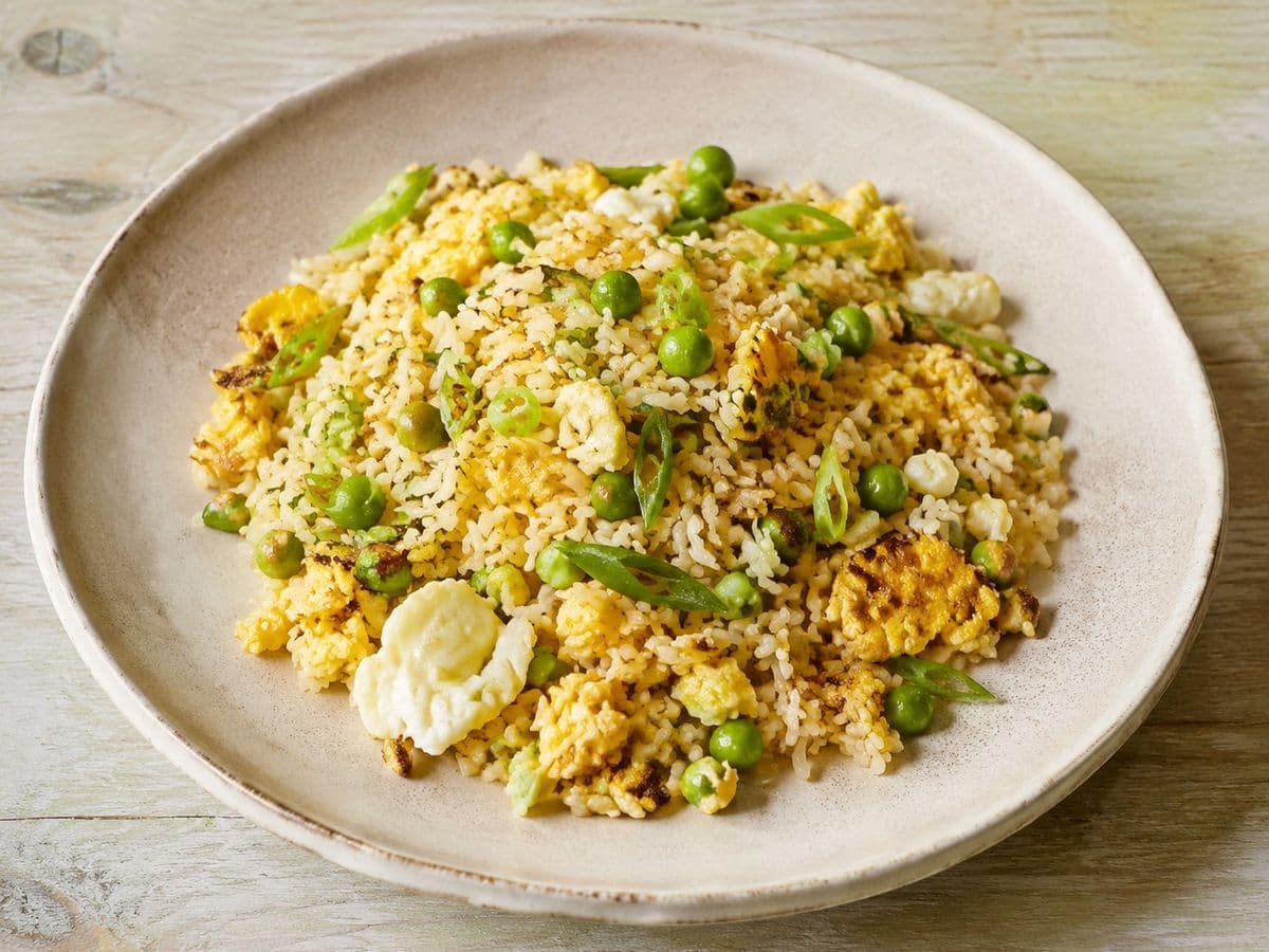 Egg Fried Rice, plated as one serving.