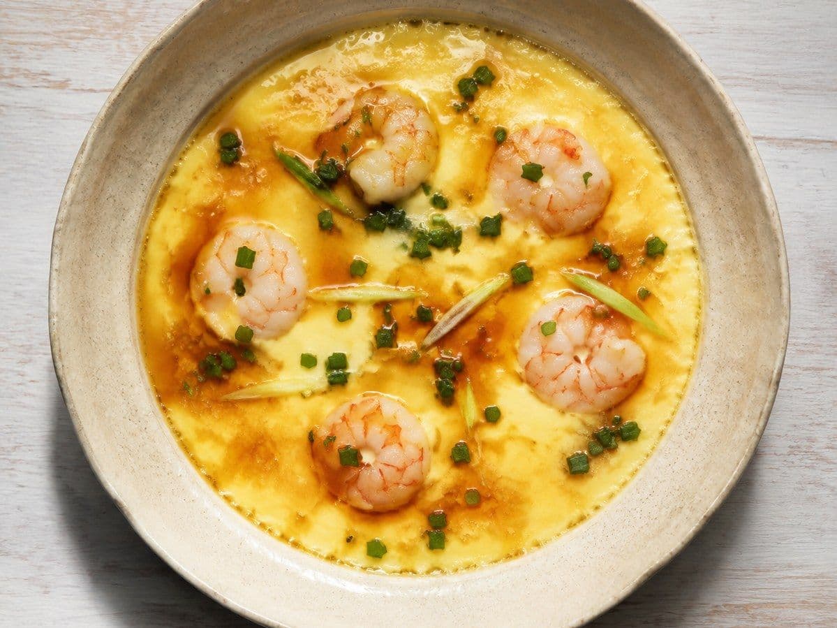 Steamed Egg Custard, plated as one serving.