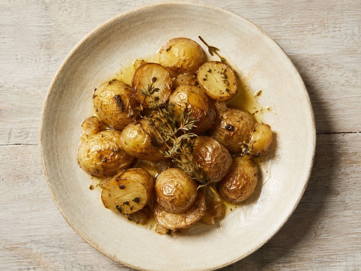 Patates Antinaktes, plated as one serving.