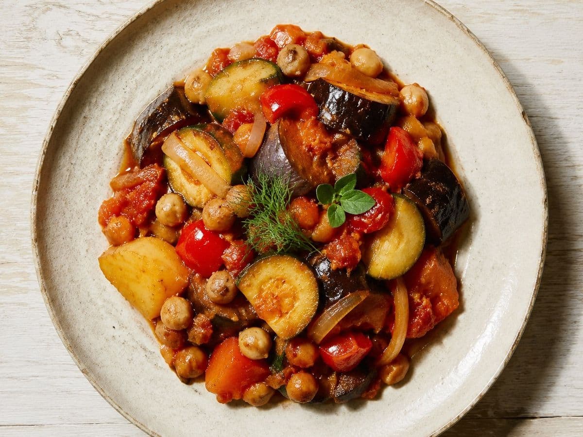 Tourlou, plated as one serving.