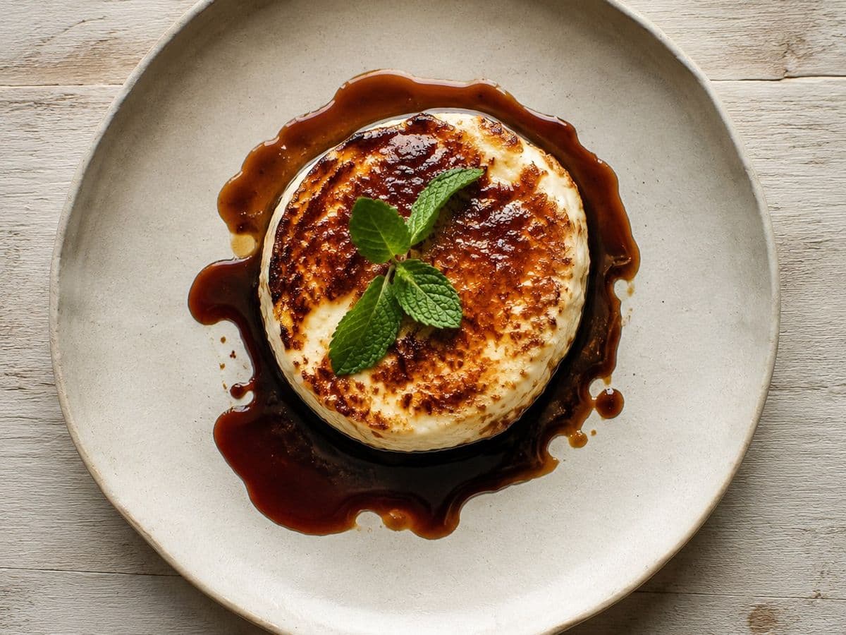 Anari me Meli, plated as one serving.