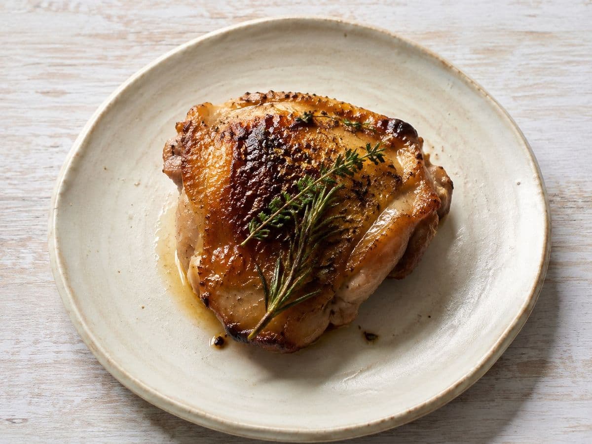 Poulet Roti, plated as one serving.