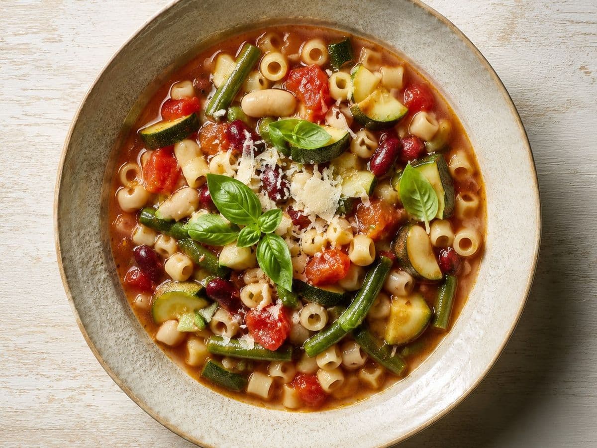 Soupe au Pistou, plated as one serving.