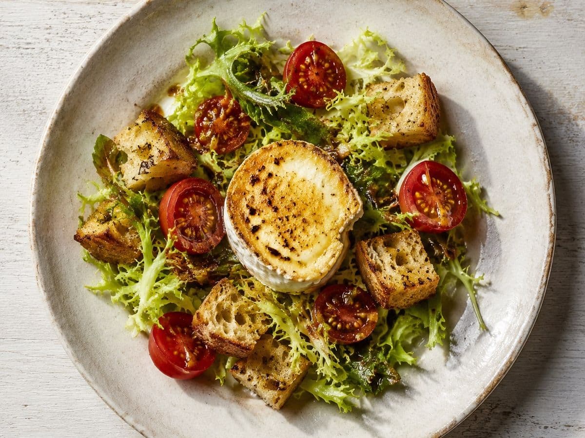 Salade de Chevre Chaud, plated as one serving.