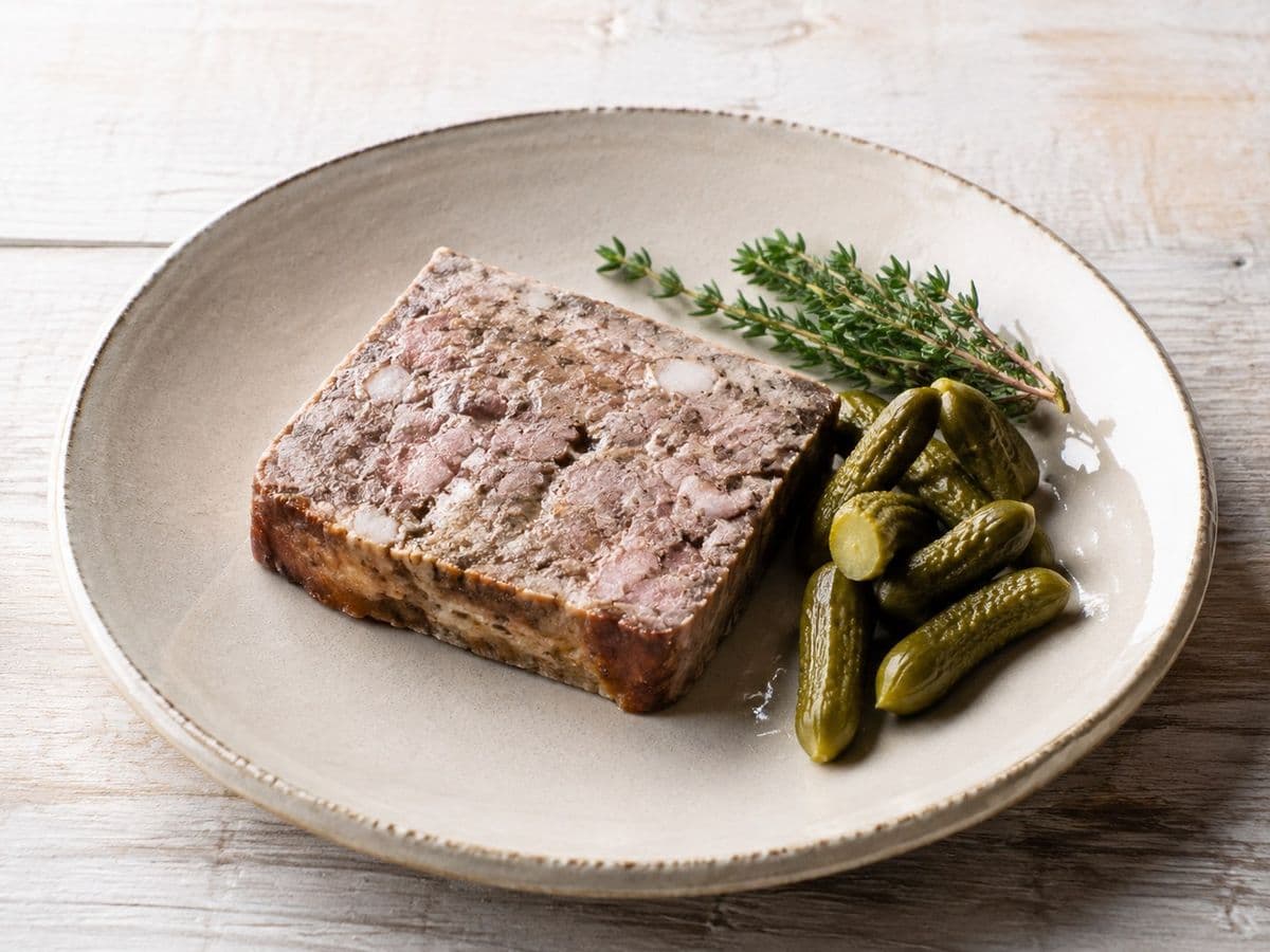 Pate de Campagne, plated as one serving.