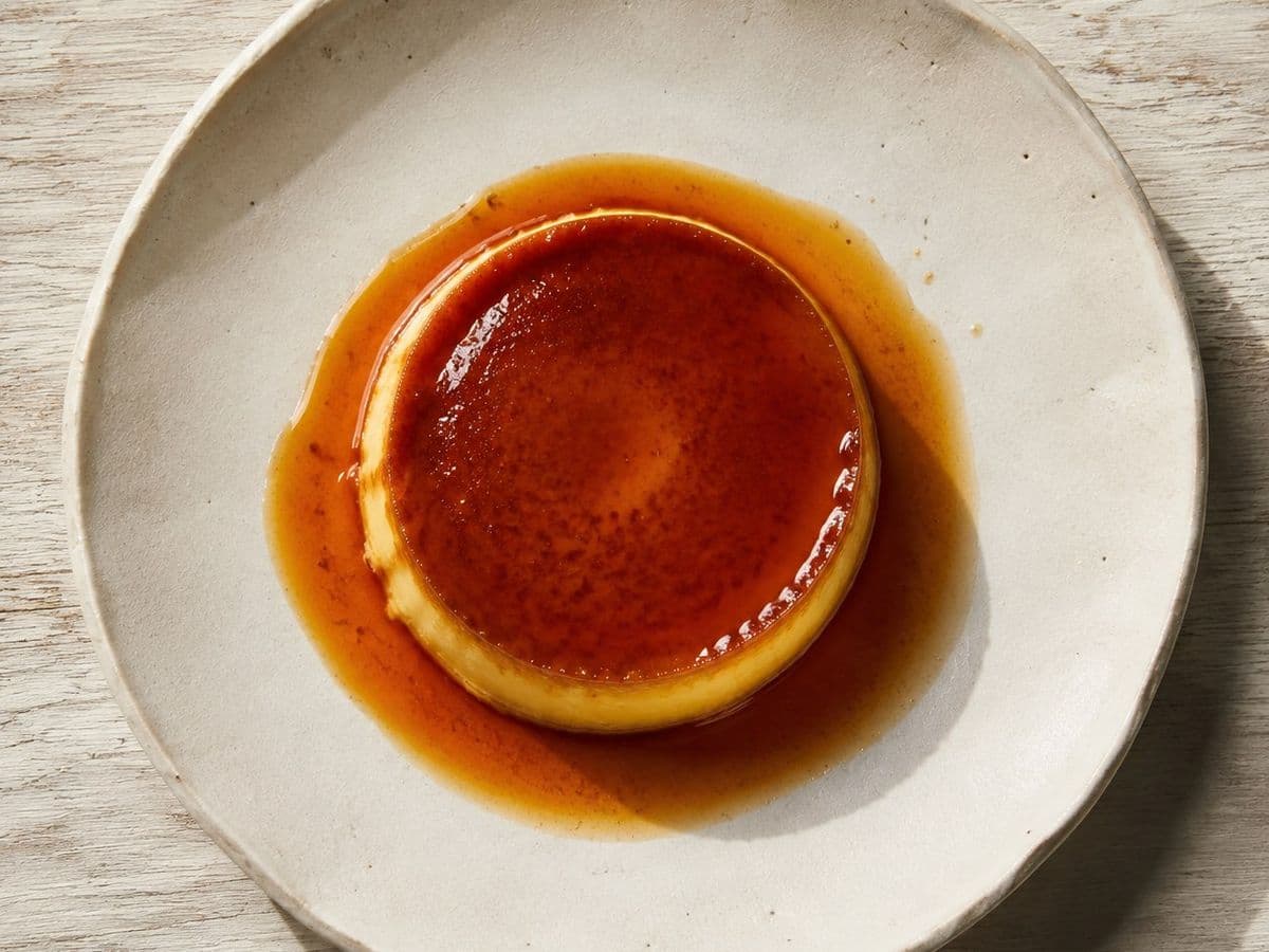 Creme Caramel, plated as one serving.