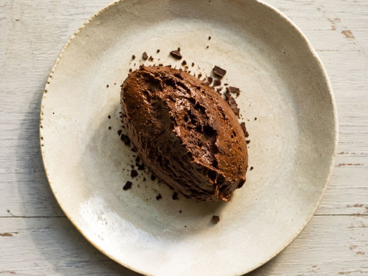 Mousse au Chocolat, plated as one serving.