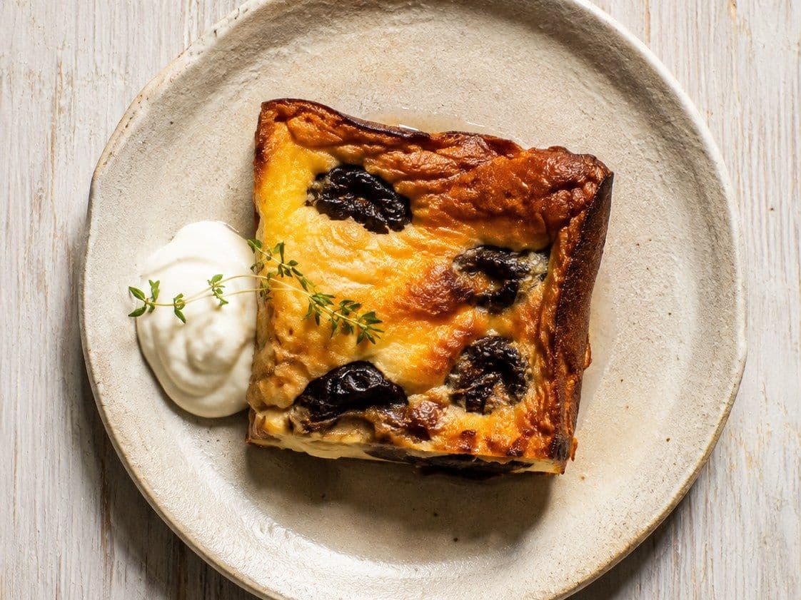 Far Breton, plated as one serving.