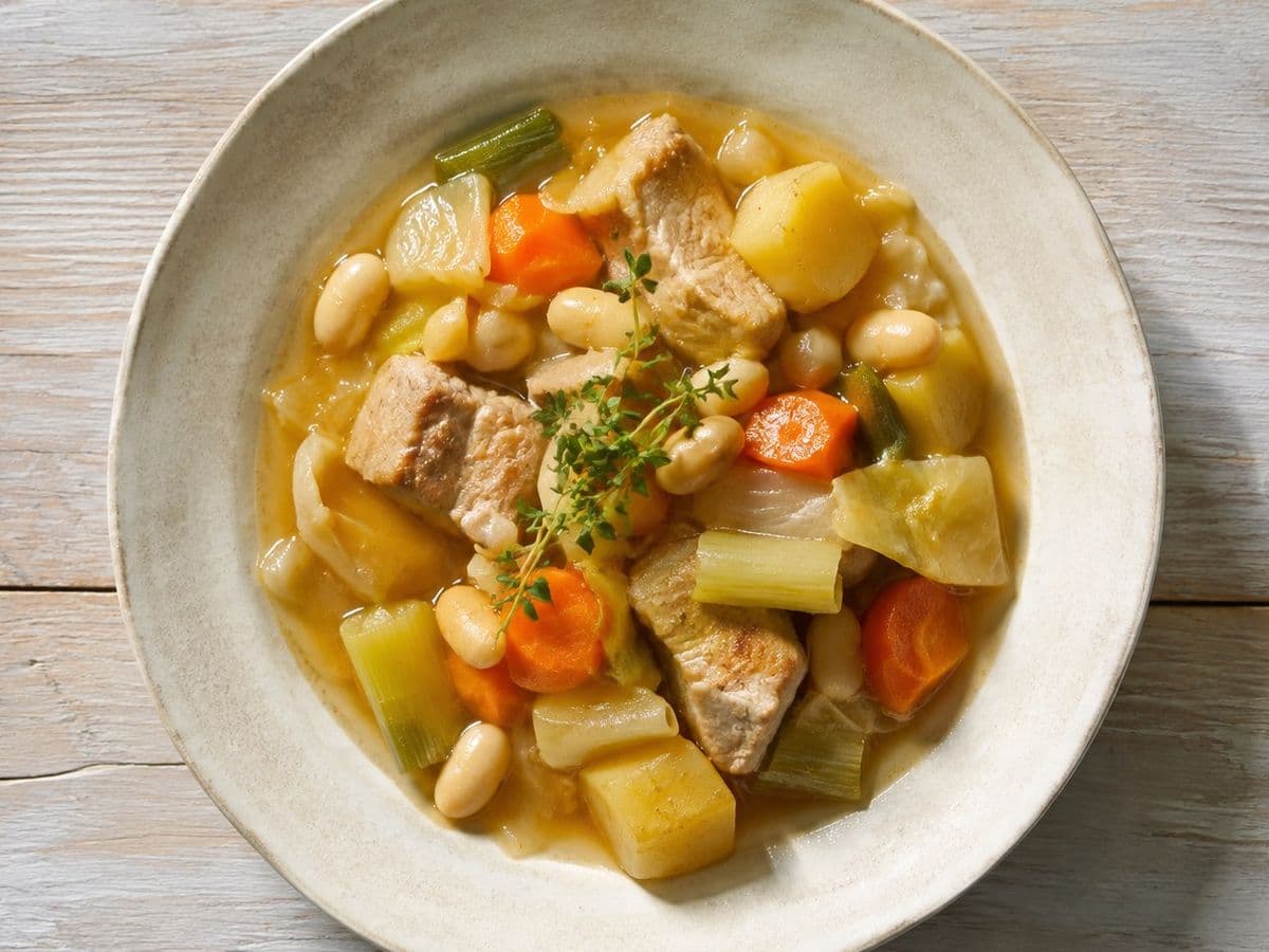 Eintopf, plated as one serving.
