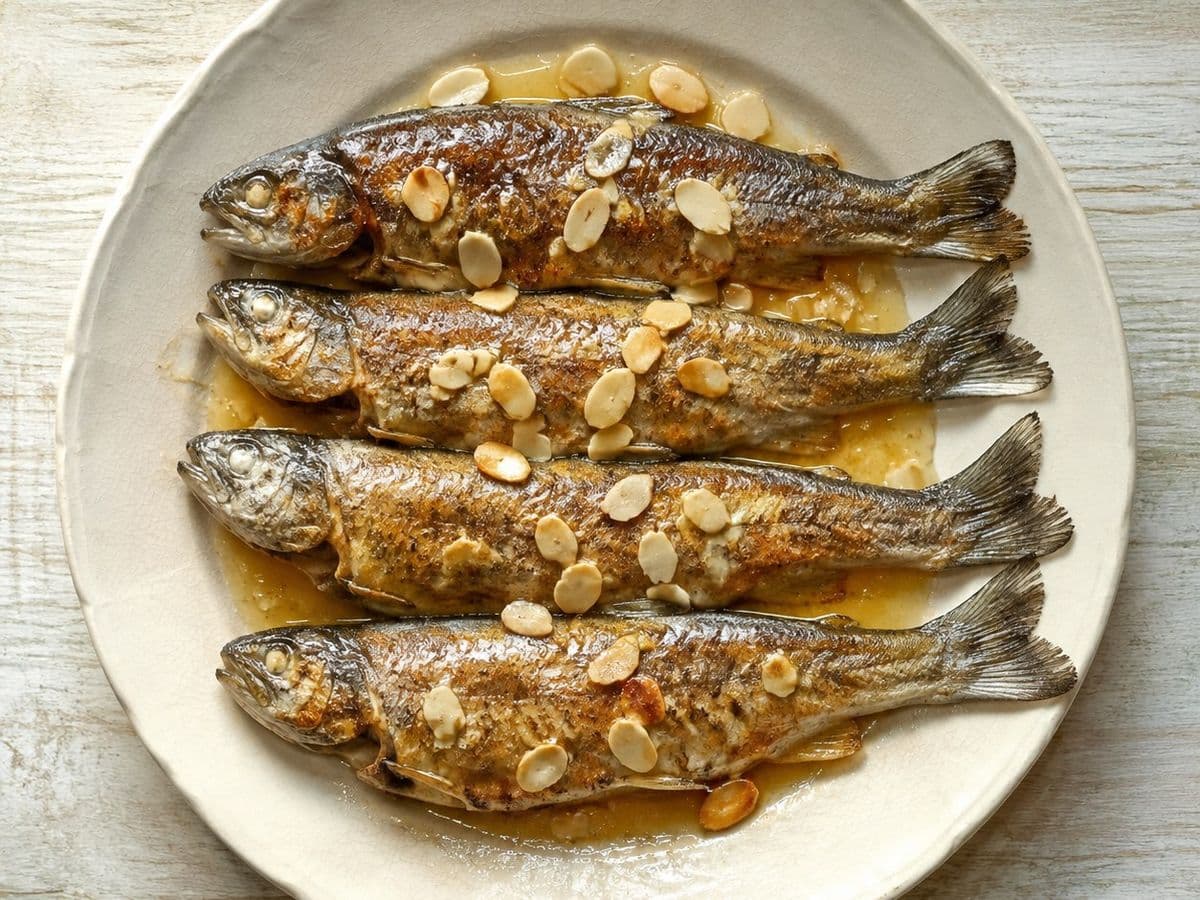 Forelle Müllerin, plated as one serving.