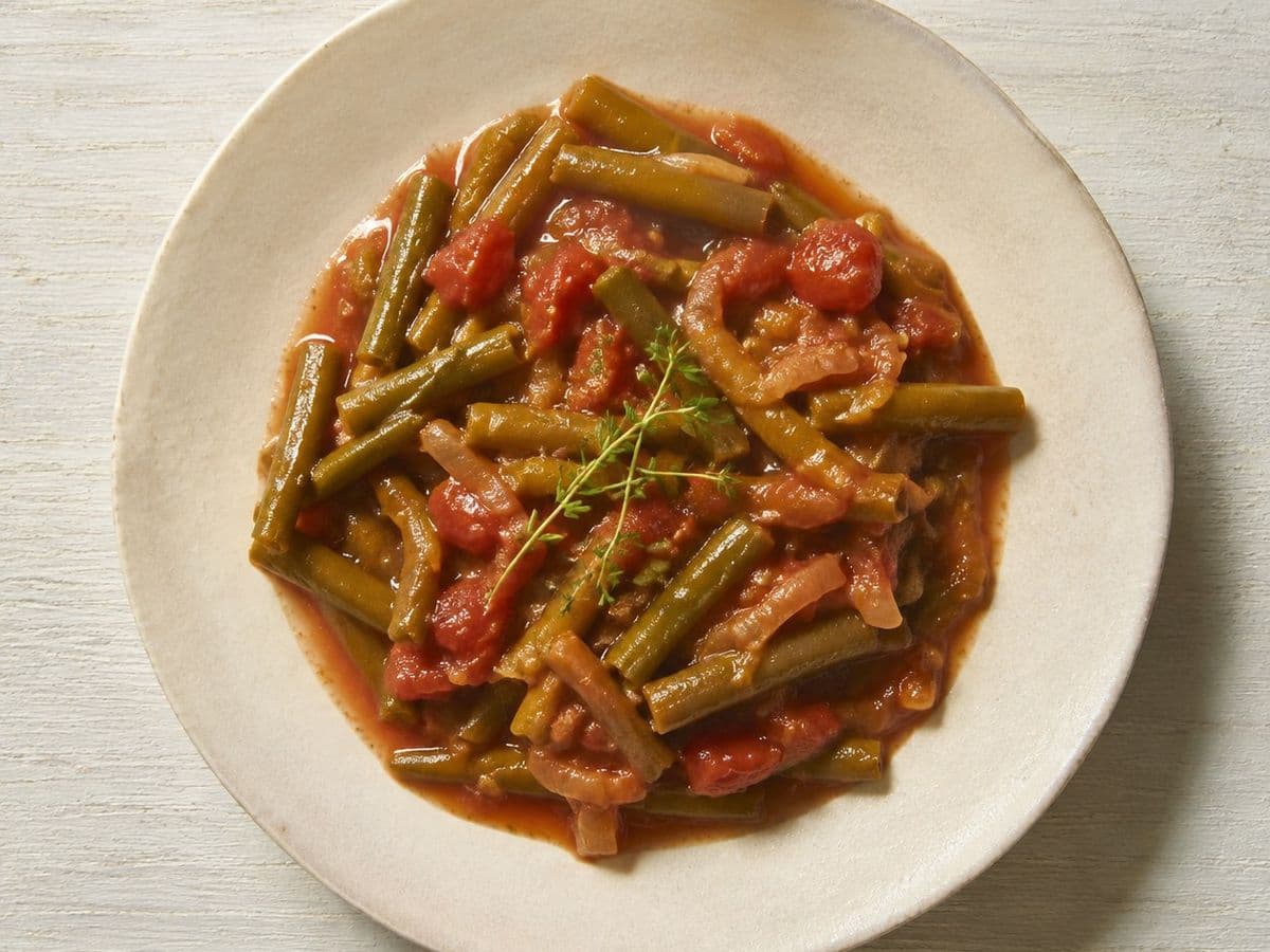 Fasolakia, plated as one serving.