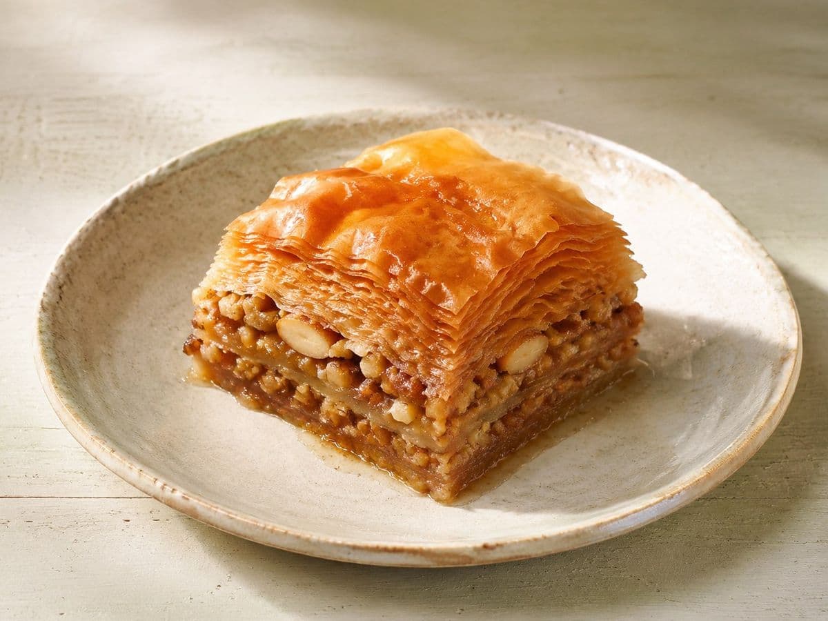 Baklava, plated as one serving.