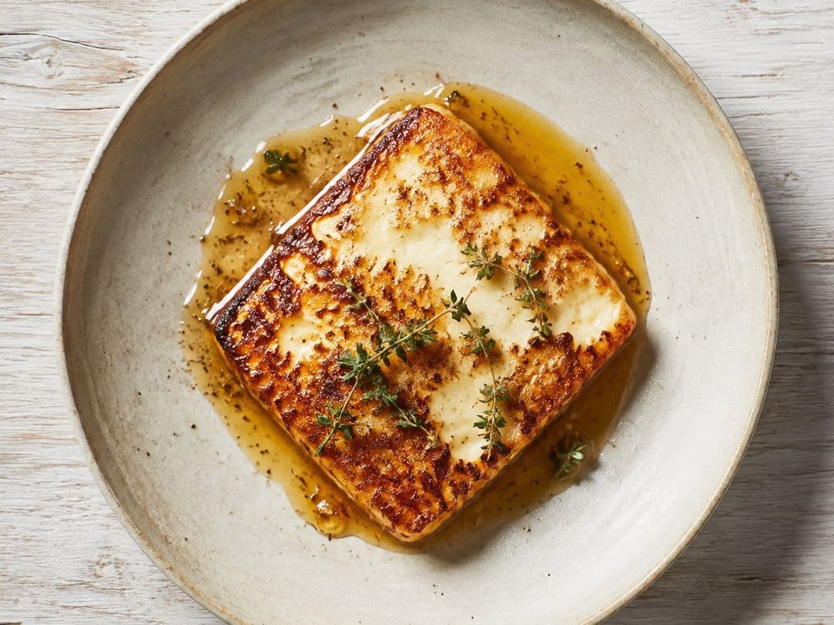 Saganaki, plated as one serving.