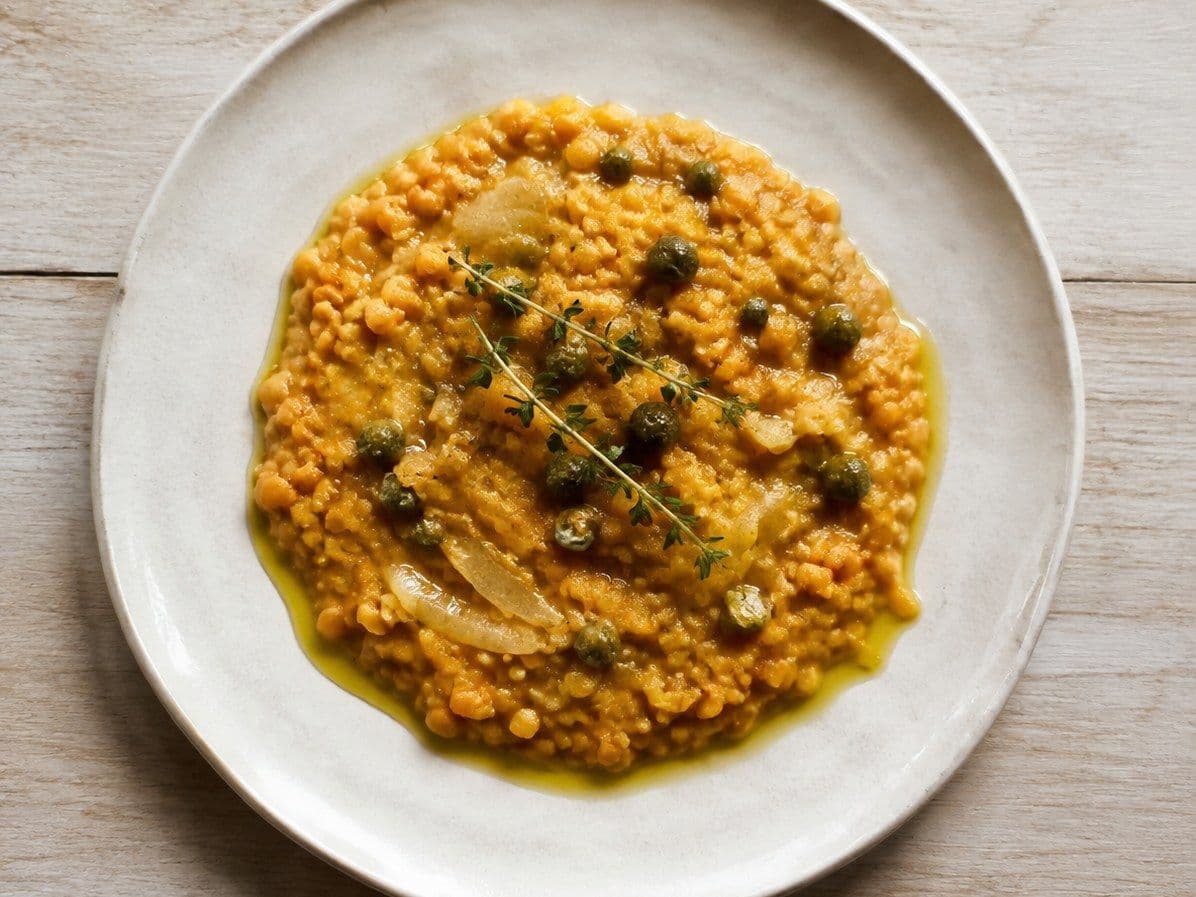 Fava, plated as one serving.