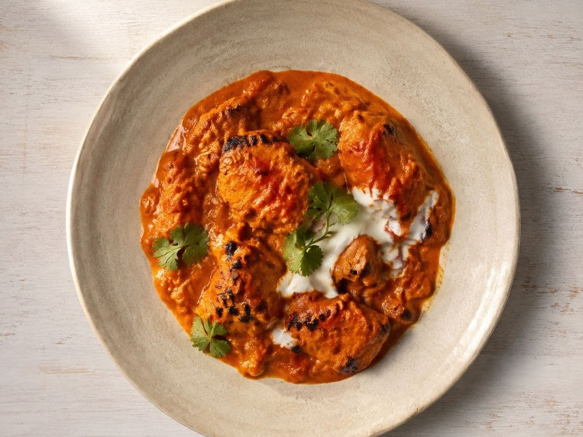 Chicken Tikka Masala, plated as one serving.