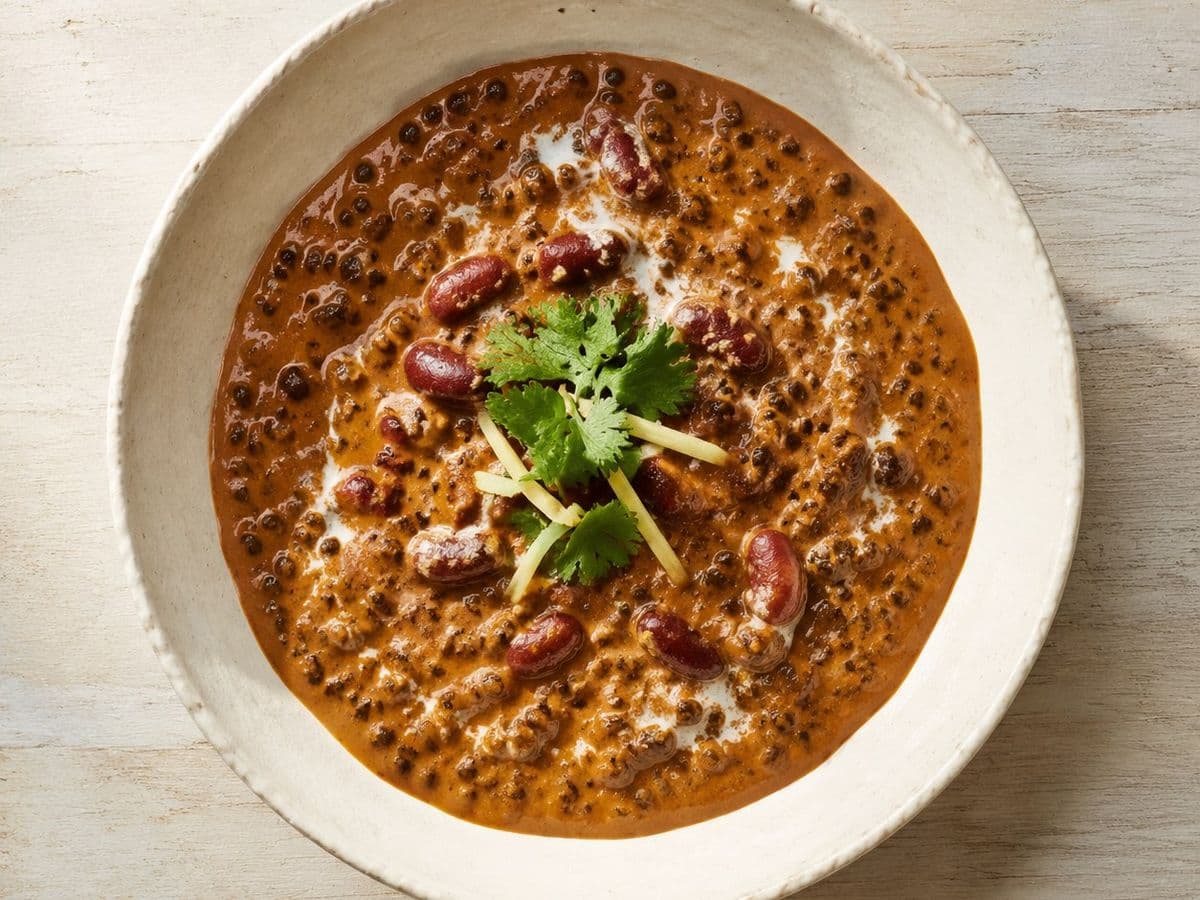 Dal Makhani, plated as one serving.