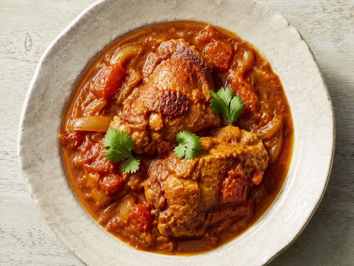Chicken Curry, everyday, plated as one serving.