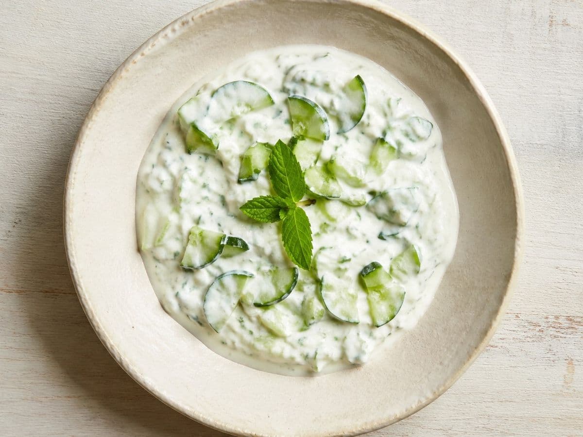 Raita, plated as one serving.