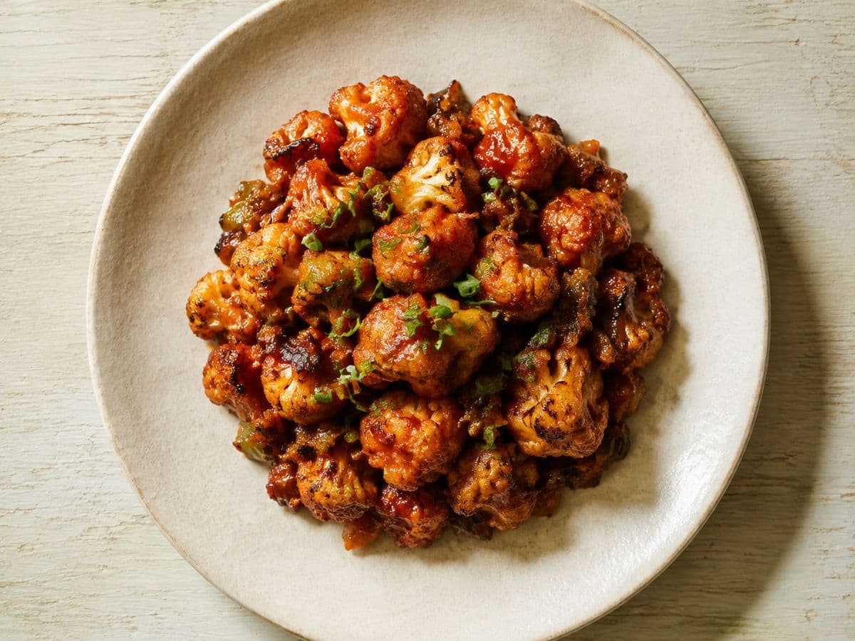 Gobi Manchurian, plated as one serving.