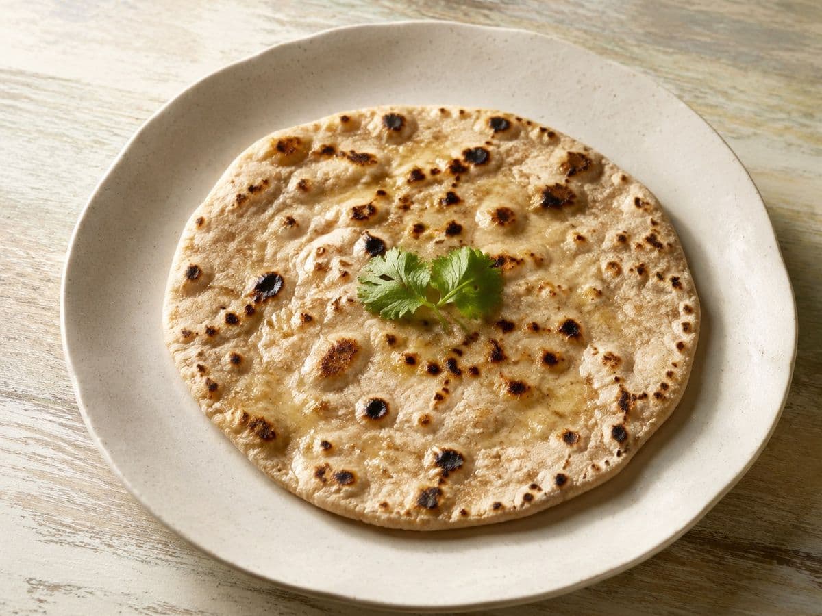 Butter Naan Alternative: Roti, plated as one serving.