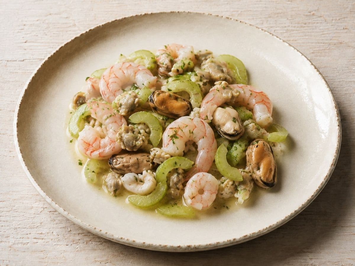 Insalata di Mare, plated as one serving.