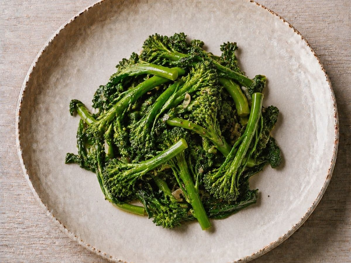 Cime di Rapa Saltate, plated as one serving.