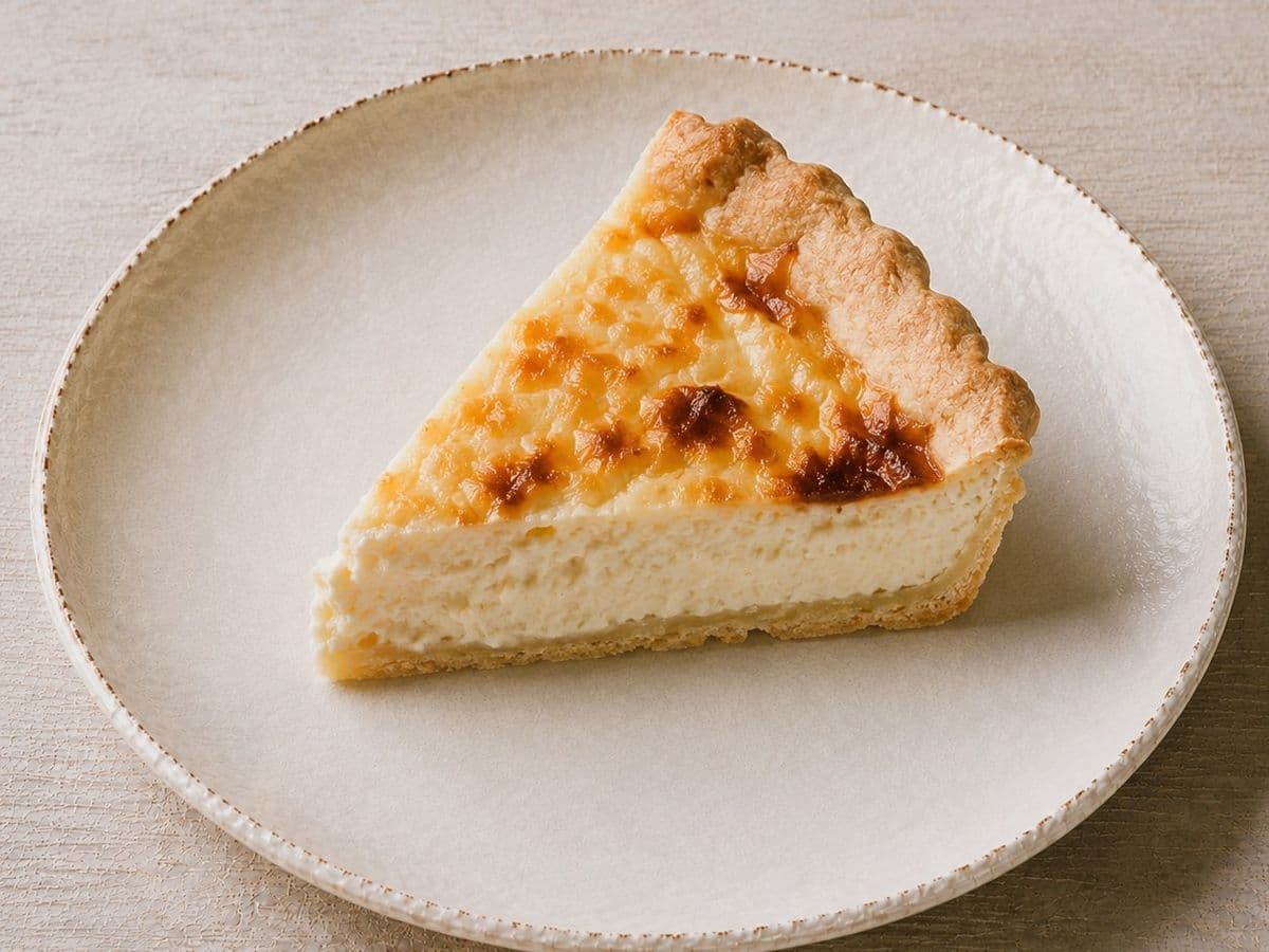 Crostata di Ricotta, plated as one serving.