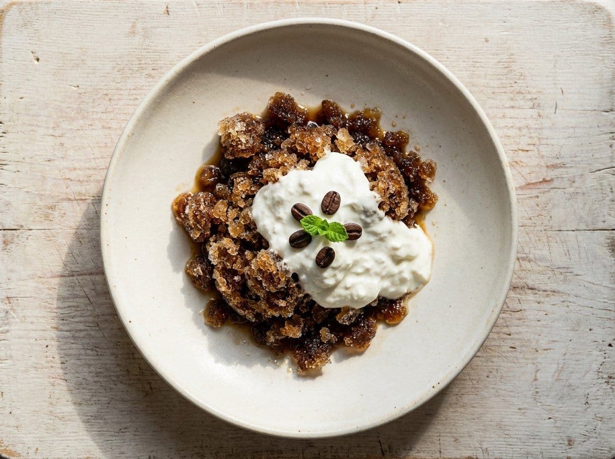 Granita al Caffe, plated as one serving.