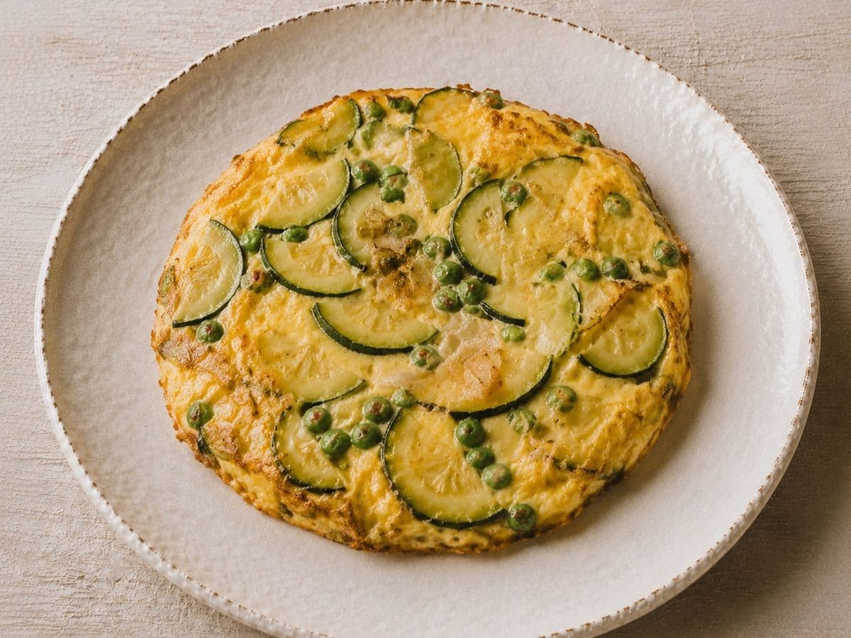 Frittata di Verdure, plated as one serving.