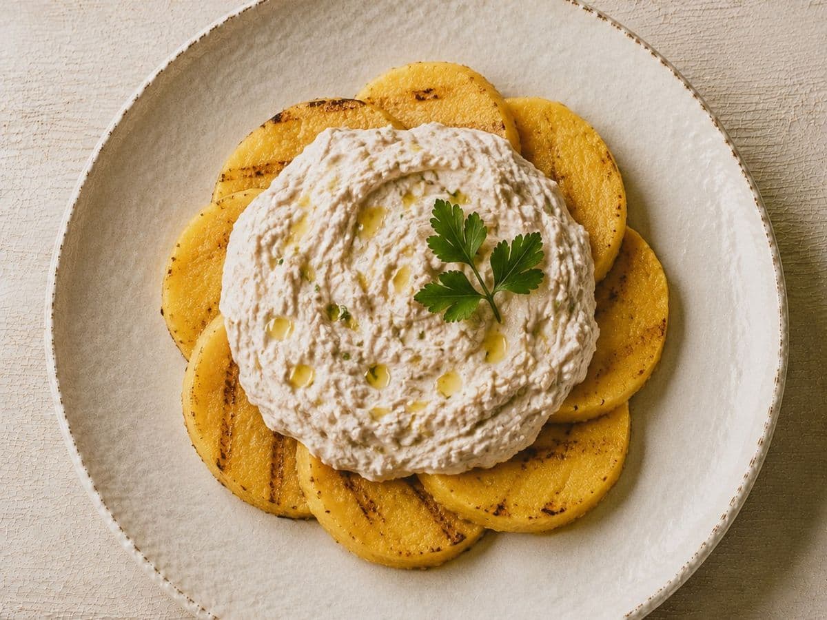 Baccala Mantecato, plated as one serving.