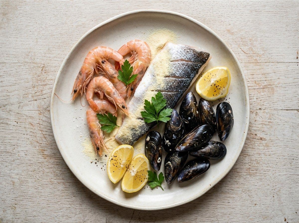 Fritto Misto, plated as one serving.