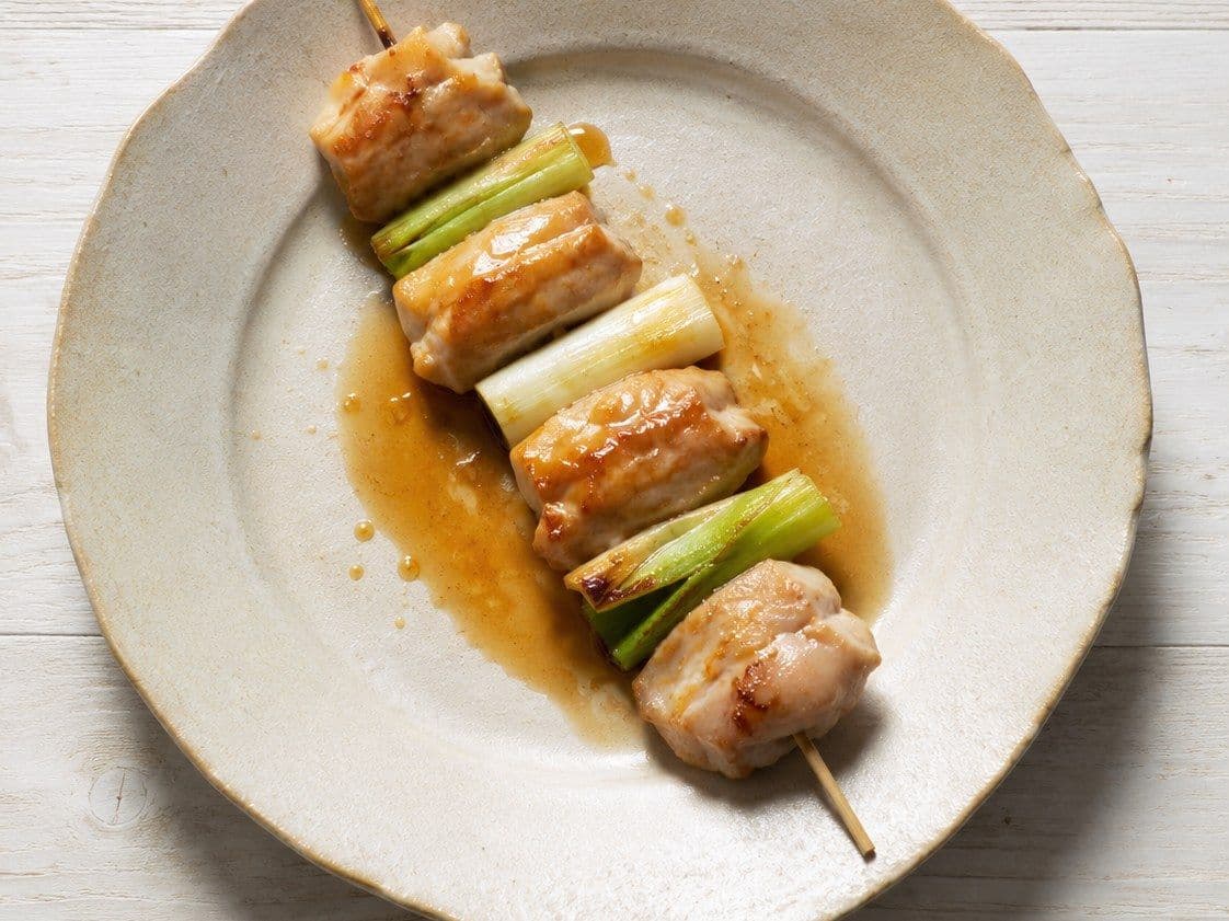 Yakitori Momo, plated as one serving.