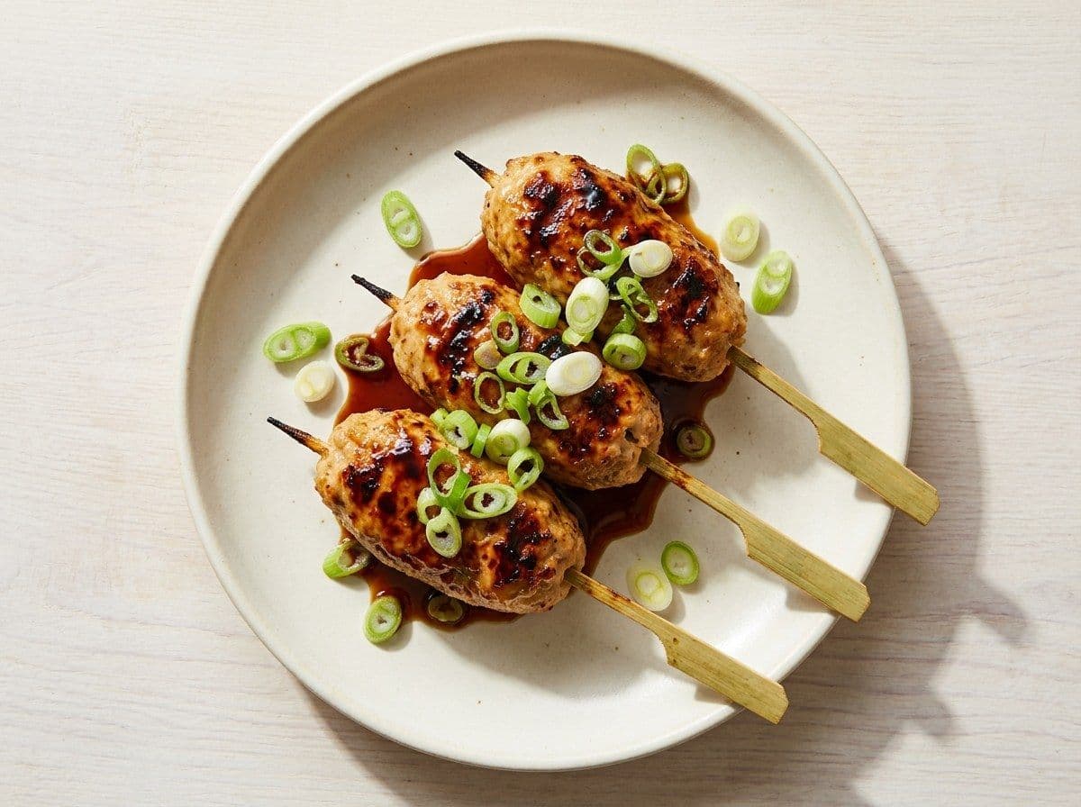 Tsukune, plated as one serving.