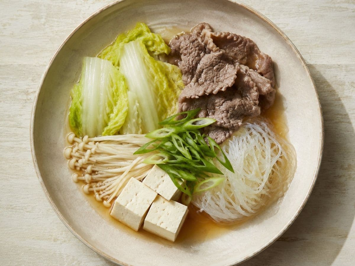 Shabu Shabu, plated as one serving.