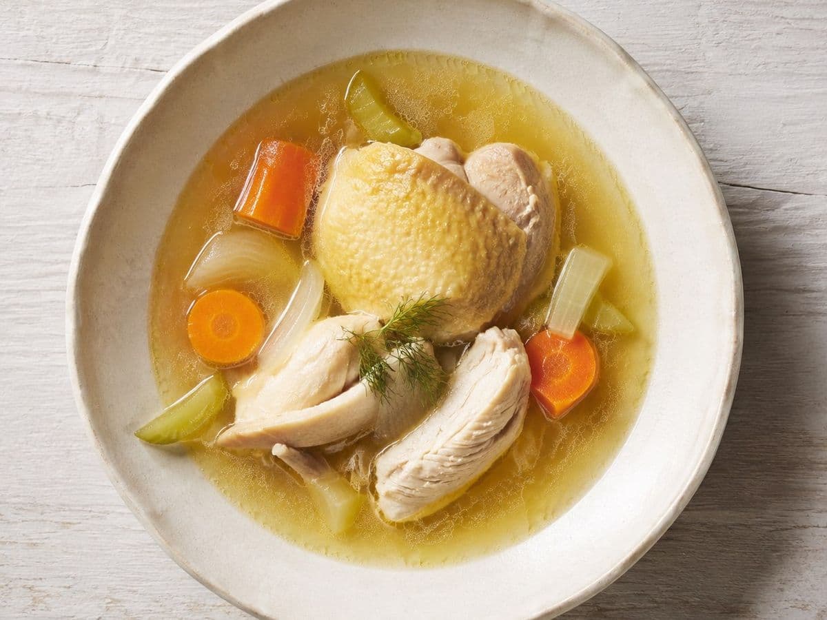 Chicken Soup, plated as one serving.