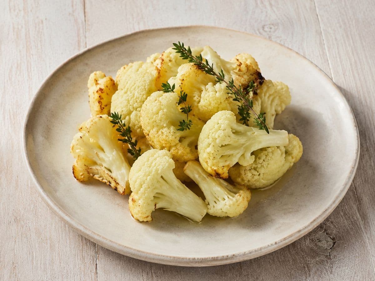 Roasted Cauliflower, plated as one serving.