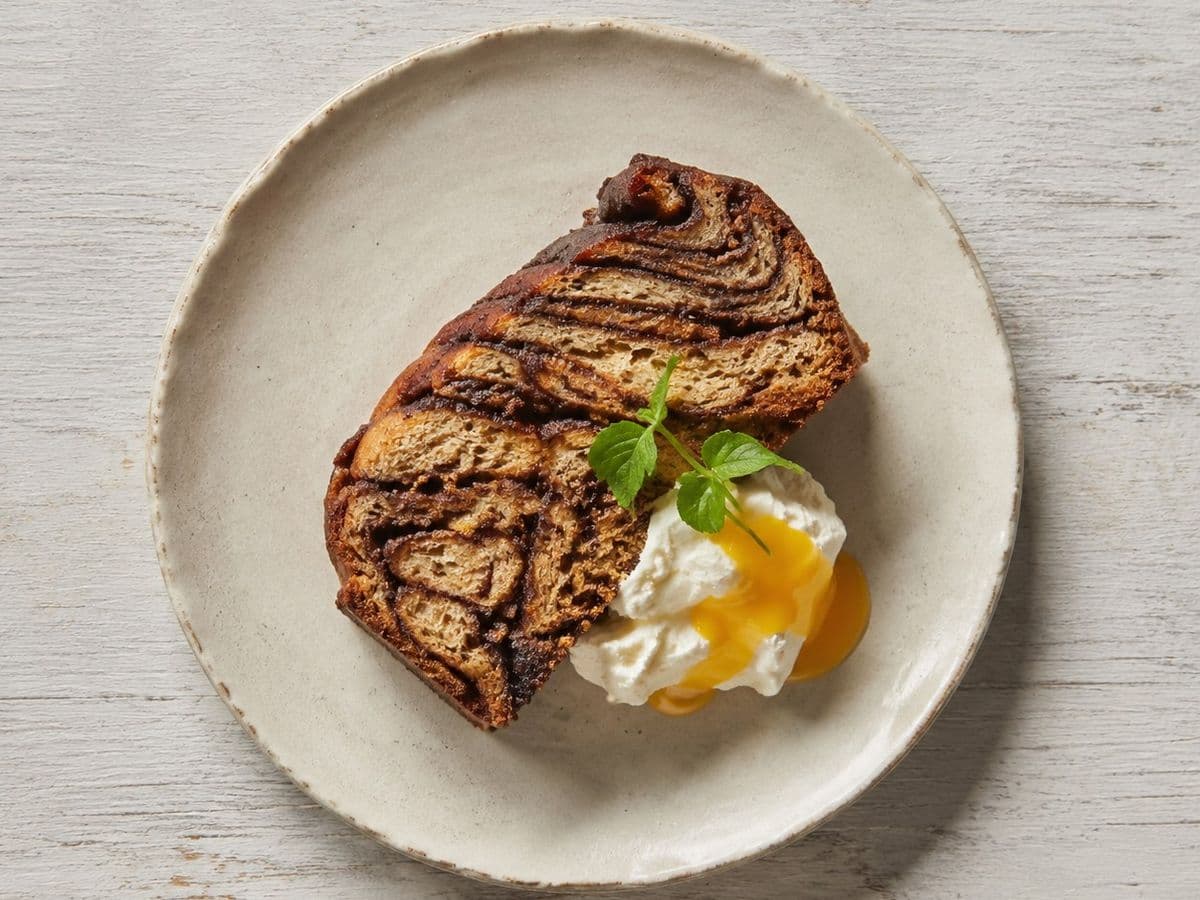 Babka, plated as one serving.