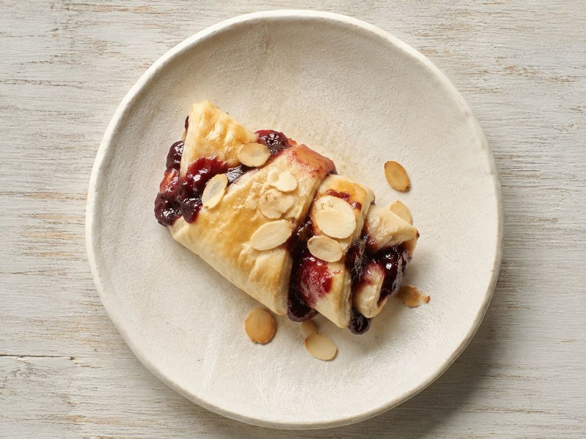 Rugelach, plated as one serving.