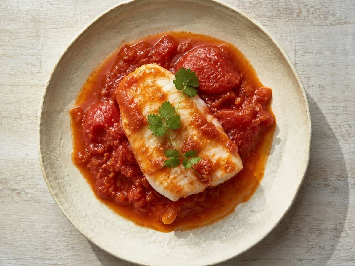 Chraime, plated as one serving.