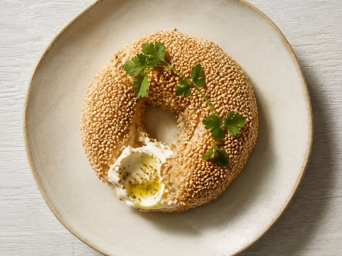 Jerusalem Bagels, plated as one serving.