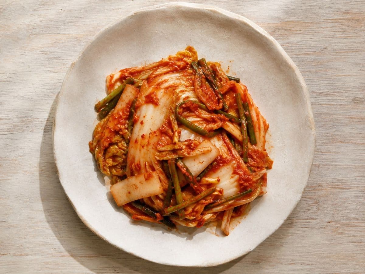 Baechu Kimchi, plated as one serving.