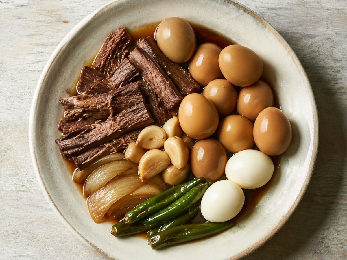Jangjorim, plated as one serving.