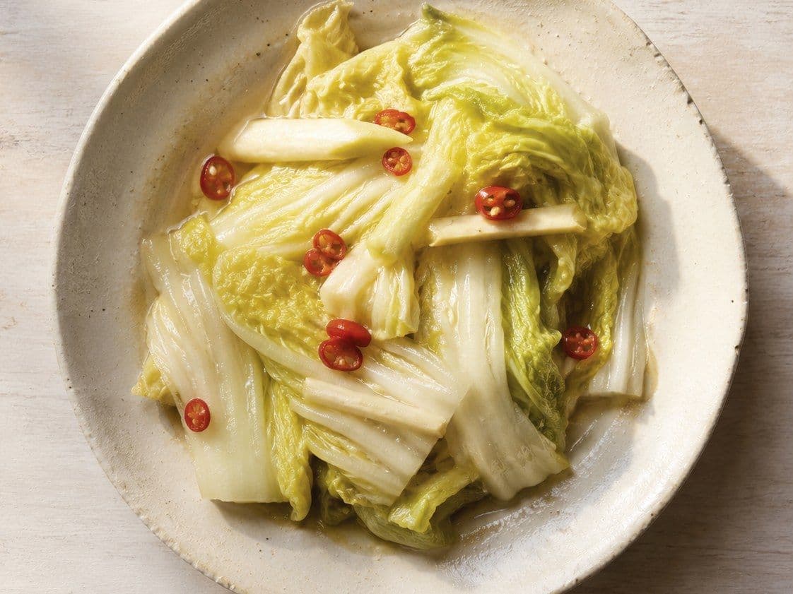 Baek Kimchi, plated as one serving.